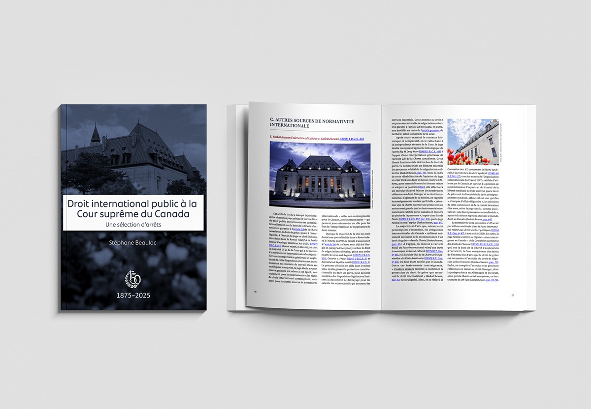 Ouvrage Droit international public à la Cour suprême du Canada